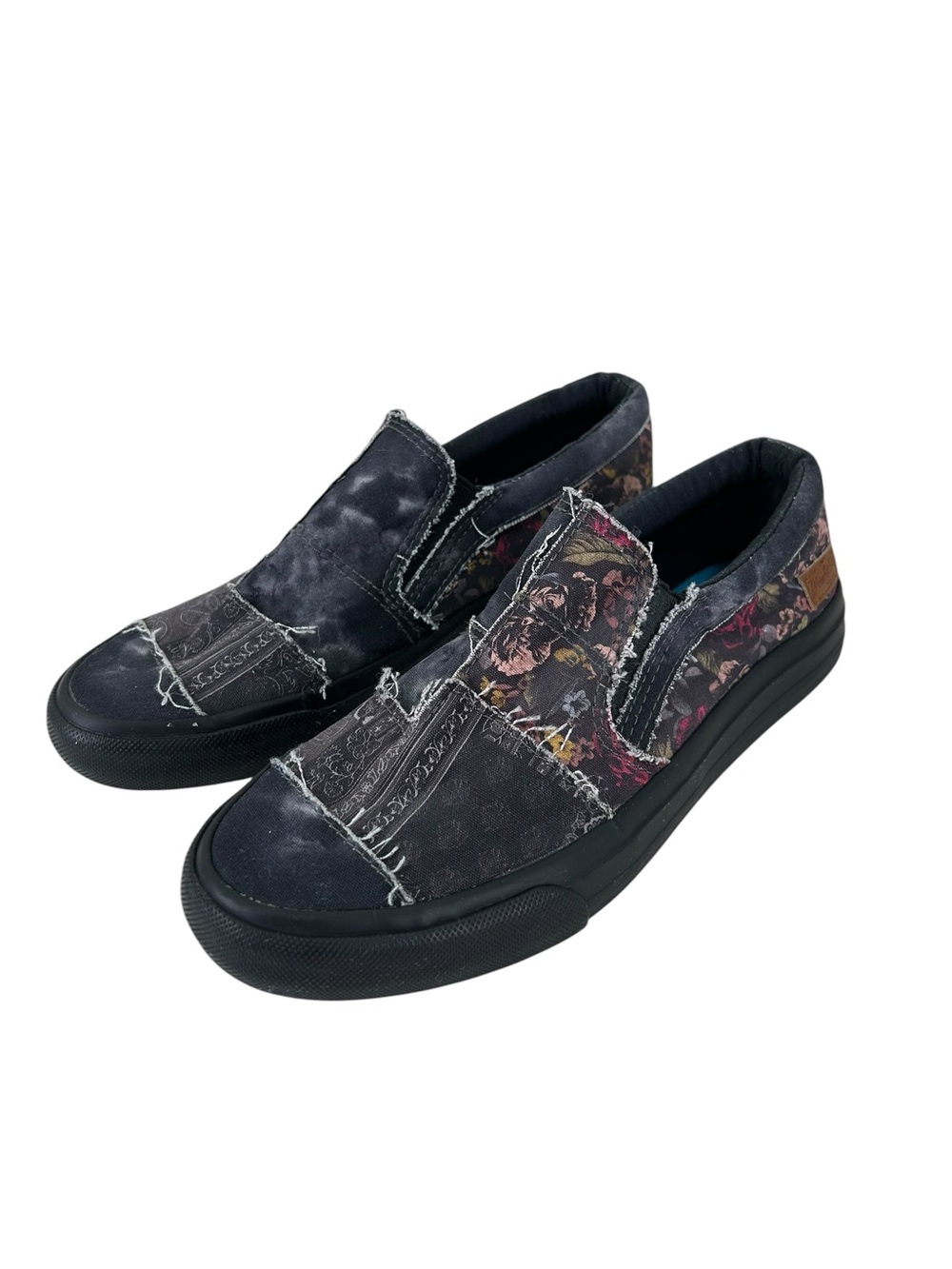 Blowfish Malibu Marley Floral Patchwork Slip On Sneakers Women’s 7.5 Distressed